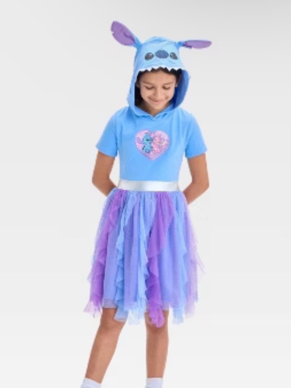 Disney Stitch hooded cosplay tulle dress girl costume size XL (14)